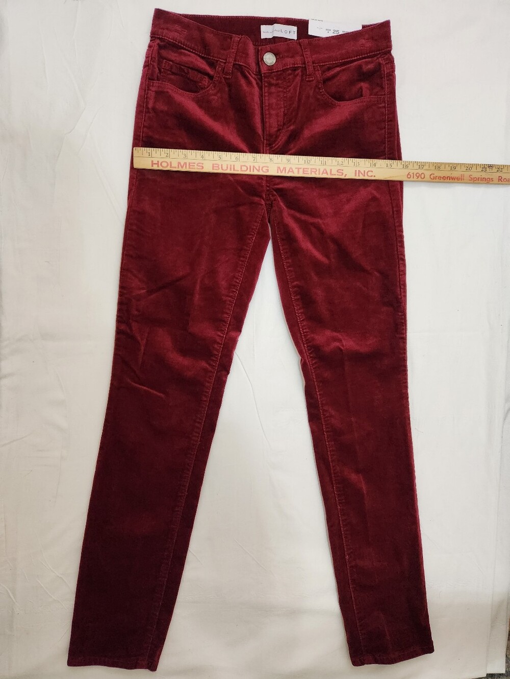 LOFT Burgundy Velvet Skinny Pants - Picture 5 of 8
